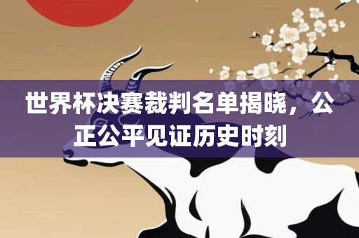 世界杯决赛裁判名单揭晓，公正公平见证历史时刻金炬实业股份有限公司