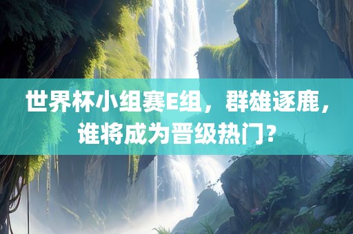 世界杯小组赛E组，群雄逐鹿，谁将成为晋级热门？