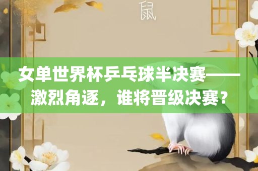 女单世界杯乒乓球半决赛——激烈角逐，谁将晋级决赛？