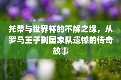托蒂与世界杯的不解之缘，从罗马王子到国家队遗憾的传奇故事