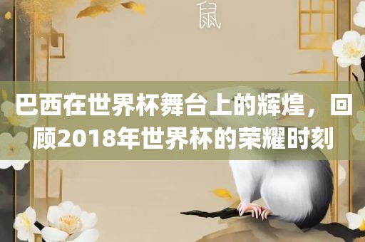巴西在世界杯舞台上的辉煌，回顾2018年世界杯的荣耀时刻