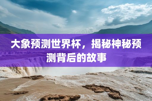 大象预测世界杯，揭秘神秘预测背后的故事金炬实业股份有限公司