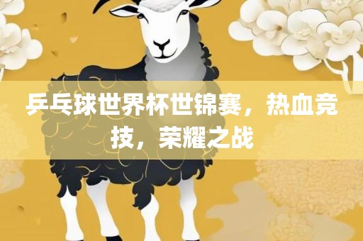 乒乓球世界杯世锦赛，热血竞技，荣耀之战