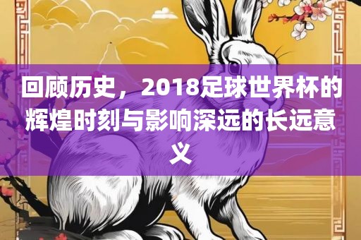 回顾历史，2018足球世界杯的辉煌时刻与影响深远的长远意义金炬实业股份有限公司
