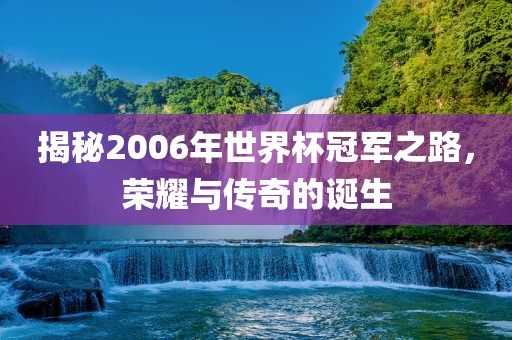 揭秘2006年世界杯冠军之路，荣耀与传奇的诞生
