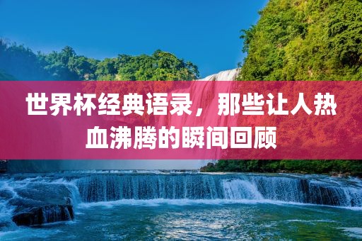 世界杯经典语录，那些让人热血沸腾的瞬间回顾金炬实业股份有限公司