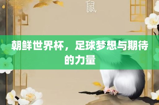 朝鲜世界杯，足球梦想与期待的力量