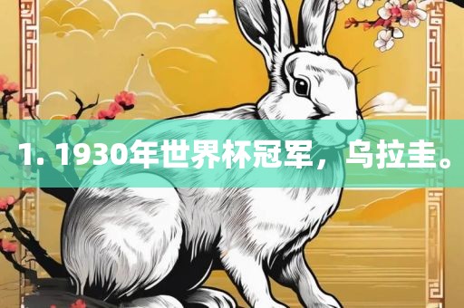 1. 1930年世界杯冠军，乌拉圭。