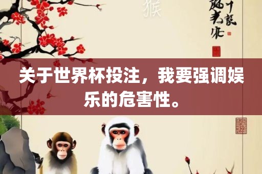 关于世界杯投注，我要强调娱乐的危害性。