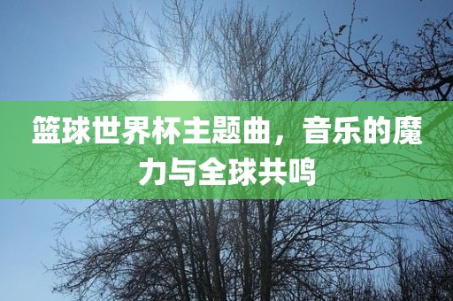 篮球世界杯主题曲，音乐的魔力与全球共鸣金炬实业股份有限公司