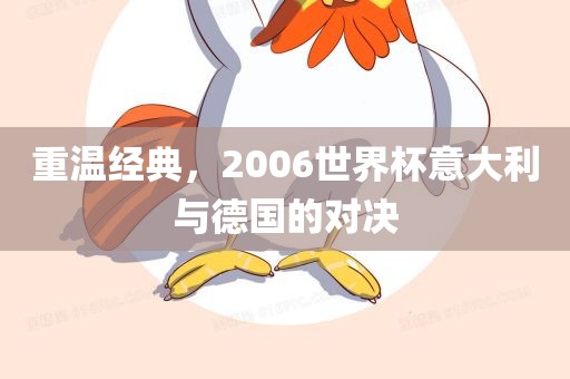 重温经典，2006世界杯意大利与德国的对决金炬实业股份有限公司