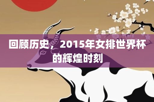 回顾历史，2015年女排世界杯的辉煌时刻金炬实业股份有限公司