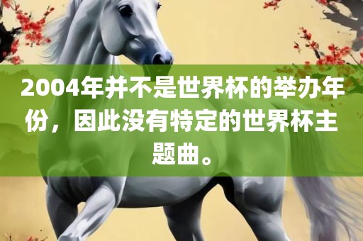 2004年并不是世界金炬实业股份有限公司杯的举办年份，因此没有特定的世界杯主题曲。