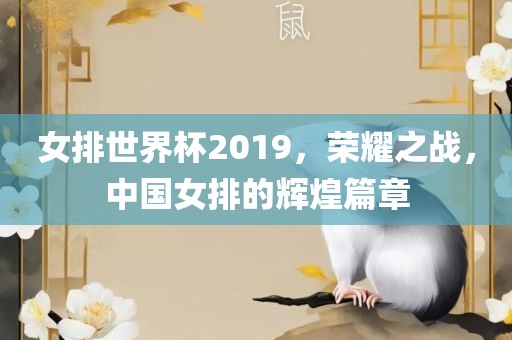 女排世界杯2019，荣耀之战，中国女排的辉煌篇章金炬实业股份有限公司