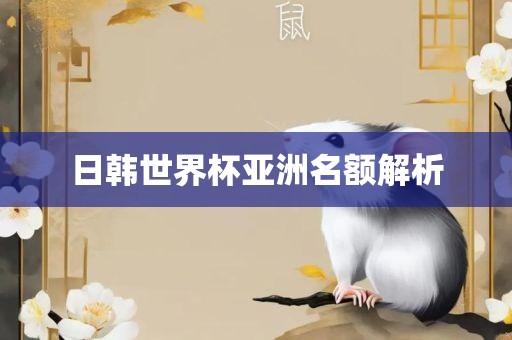 日韩世界杯亚洲名额解析