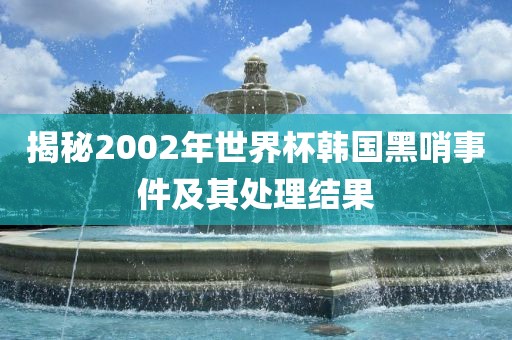 揭秘2002年世界杯韩国黑哨事件及其处理结果